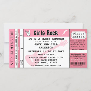 CARTÃO BABY GIRL CHÁ CONCERT TICKET