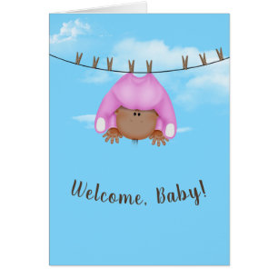 Cartão Baby Girl na Clothesline