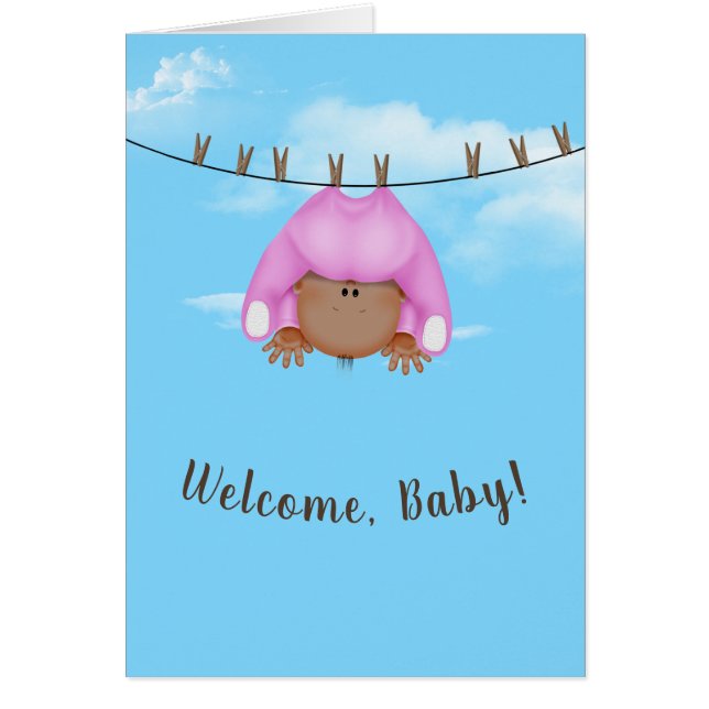 Cartão Baby Girl na Clothesline (Frente)