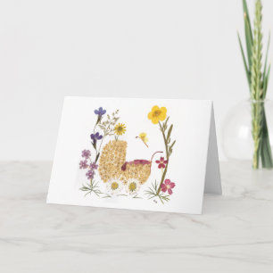 Cartão Baby Girl Pressed Flowers Design