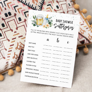 Cartão Baby Is Brewing Baby Shower Scattergories