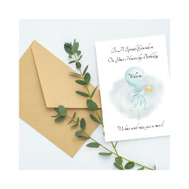 Cartão Baby Loss Blue Balloon Remembrance Birthday Card