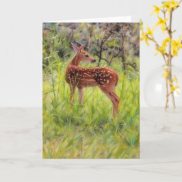 Cartão Baby Wild Deer Fawn Art Nature Note Card