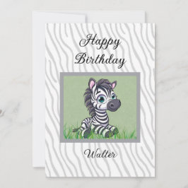 Cartão Baby Zebra birthday card for child