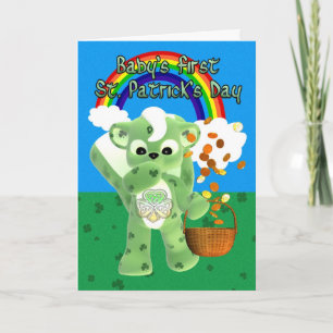Cartão Baby's First St. Patrick's Day Card, with litte cu