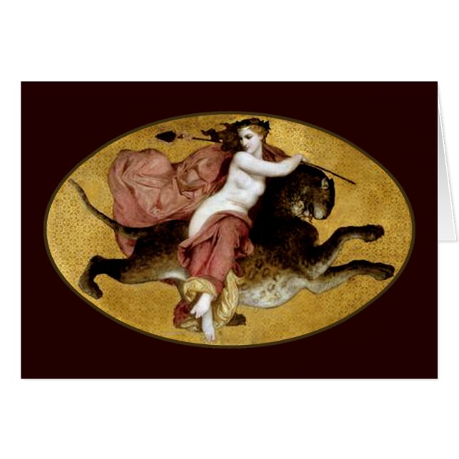 Cartão Bacchante Em Uma Pantera (Frente Horizontal)