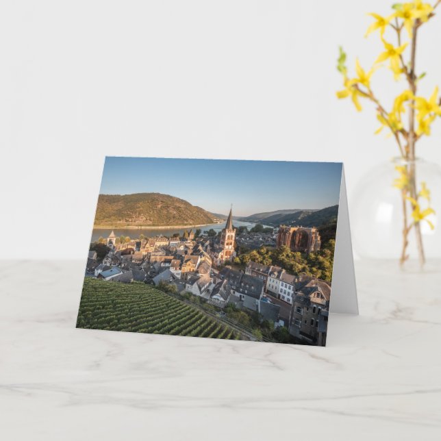 Cartão Bacharach am Rhein Alemanha (Flor Amarela)