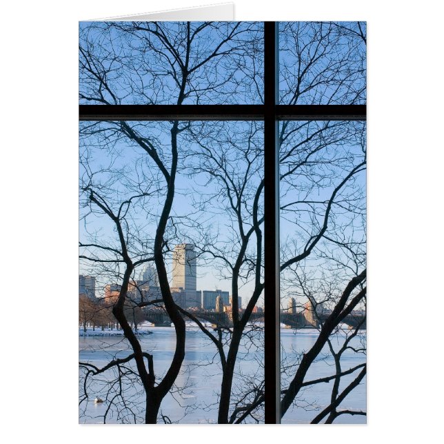 Cartão Bacia congelada de Charles River, MÃES de Boston, (Frente)