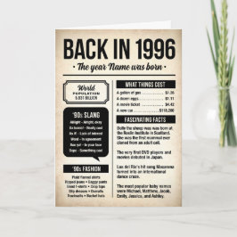 Cartão Back in 1996, 30th Birthday Fun Facts Card