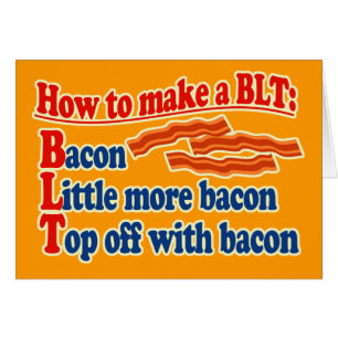 Cartão Bacon como fazer um sanduíche de BLT