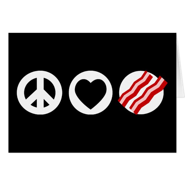Cartão Bacon do amor da paz (Frente Horizontal)