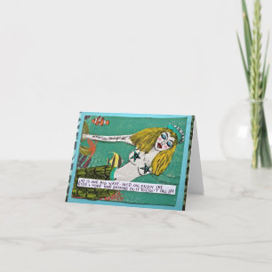 CARTÃO BAD GIRL ART MERMAID NOTECARD