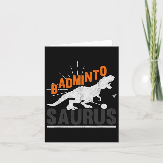 Cartão Badminto Saurus Rex Birdie Shuttle Dinosaur Badmin (Frente)