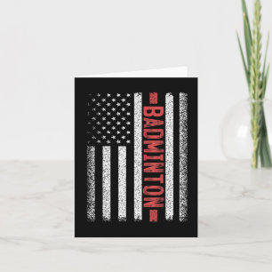 Cartão Badminton American Flag 4 De Julho Badminton Play