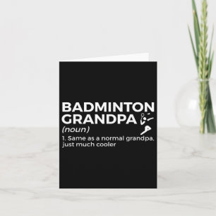 Cartão Badminton Avô Definição Engraçado Badminton Playe