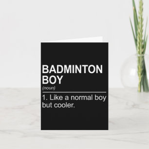 Cartão Badminton Boy Noun Definition Shuttle Badminton Pl