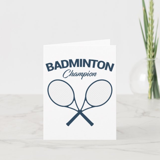 Cartão Badminton Champion I Racket I Shuttle I Badminton (Frente)