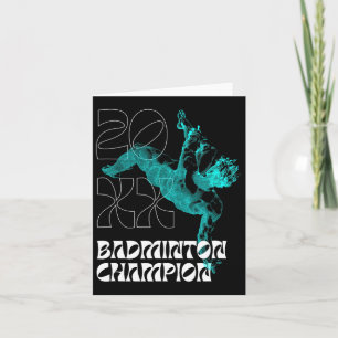 Cartão Badminton Champion Racket Shuttle Tournament Winne