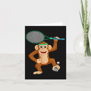 Cartão Badminton Chimpanzee Animal Sport Humor Shirt Gift