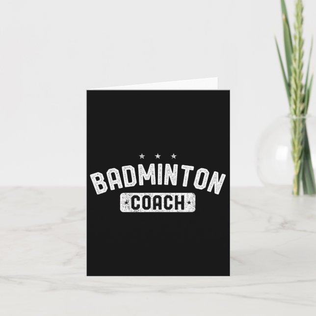 Cartão Badminton Coach Vintage Badminton (Frente)