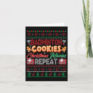 Cartão Badminton Cookies Filmes de Natal Repetem Suéter