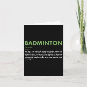 Cartão Badminton de definição de esporte