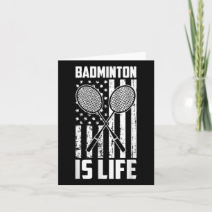 Cartão Badminton É A Vida - Vintage U.A. Bandeira America