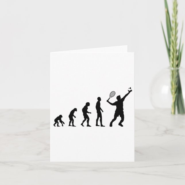 Cartão Badminton Evolution Engraçado (Frente)