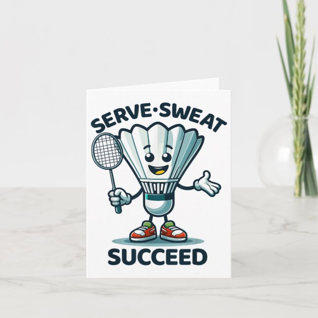 Cartão Badminton Forever Cartoon Shuttle E Racket Graph (Frente)