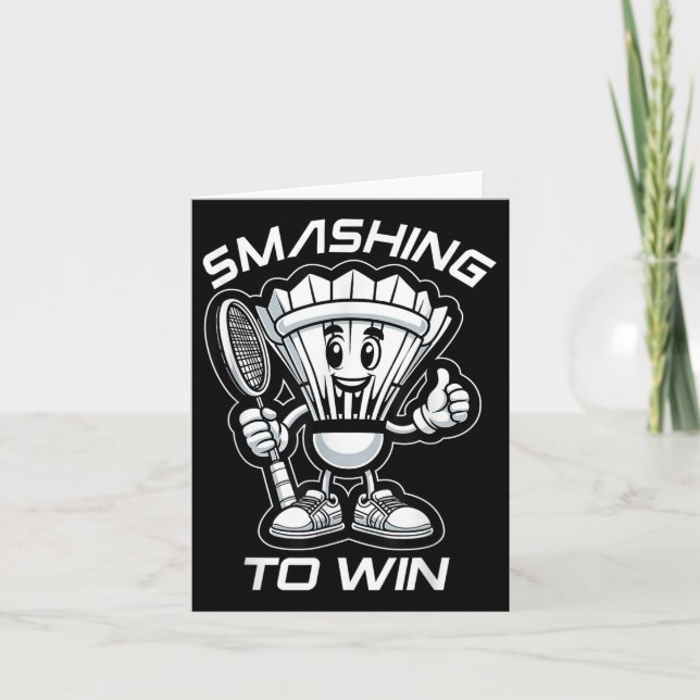 Cartão Badminton Forever Cartoon Shuttle E Racket Graph (Frente)