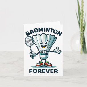 Cartão Badminton Forever Cartoon Shuttle E Racket Graph