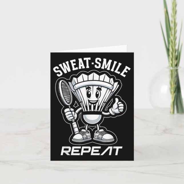 Cartão Badminton Forever Cartoon Shuttle E Racket Graph (Frente)