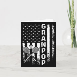 Cartão Badminton Granpop American Flag Natais vintages