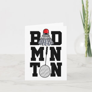 Cartão Badminton Graphic Badminton Player Shuttle Sports