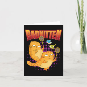 Cartão Badminton I Badkitten Cat I Badminton Racket Shutt