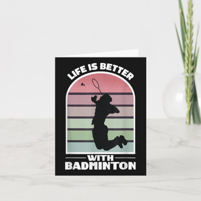 Cartão Badminton Life Engraçado Shuttle Retro Game (Frente)