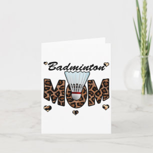 Cartão Badminton Mãe Leopard Engraçado Badminton Mãe da M