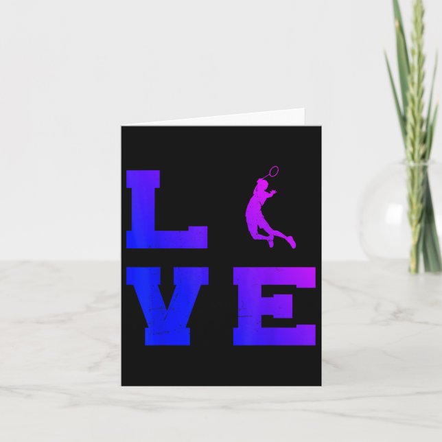 Cartão Badminton Masculino Feminino Jogador de Badminton  (Frente)