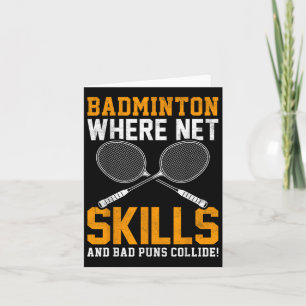 Cartão Badminton Net Skills Bad Puns Collide Badminton Pl