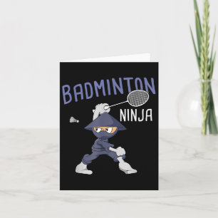 Cartão Badminton Ninja Kids Shuttle Boy Badminton