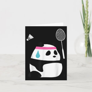 Cartão Badminton Panda Escavado - Engraçado Shuttle Ani