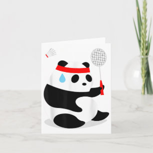 Cartão Badminton Panda Ficando Suado Perdido
