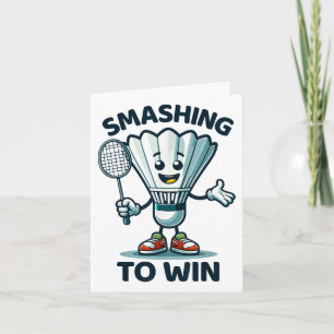 Cartão Badminton Para Sempre Cartoon Shuttle E Gráfico De