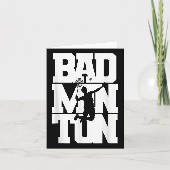 Cartão Badminton Player Smashing Shuttle Birdie Badminton (Frente)