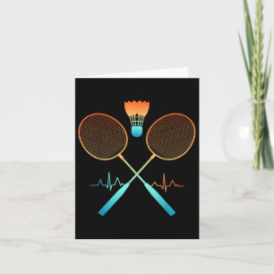 Cartão Badminton Retro Com Pulso De Cardioma Ecg