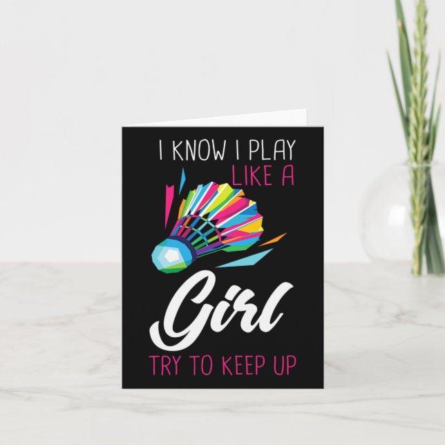 Cartão Badminton Shuttle Jogador De Badminton Ball Sport  (Frente)