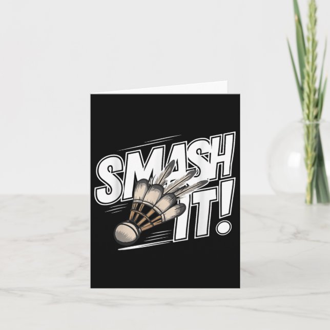 Cartão Badminton Shuttle Smash (Frente)