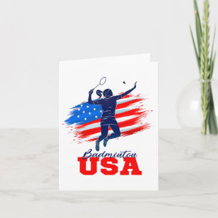 Cartão Badminton United USA Support Team American Flag Sp