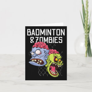 Cartão Badminton Zombies Jogo Divertido de Esportes Raque