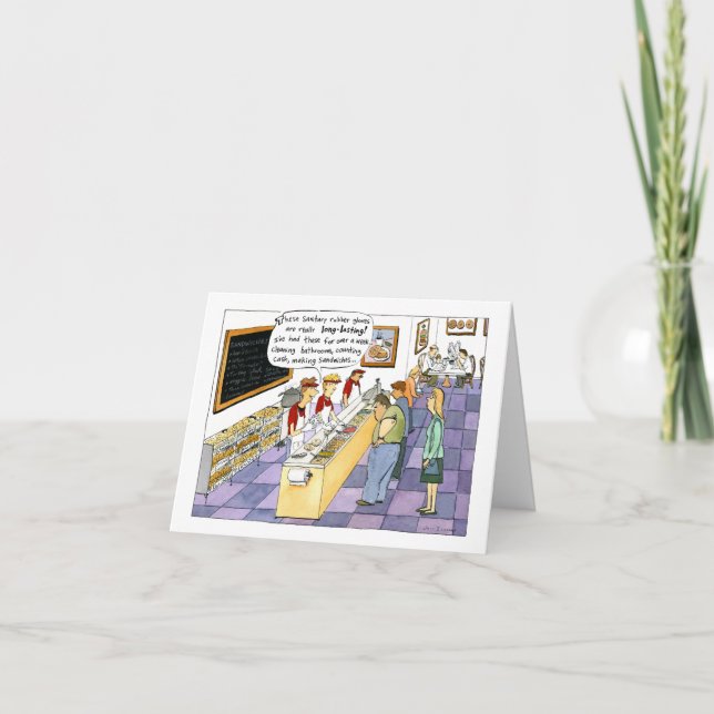 Cartão Bagel Compra Engraçado Crítico de Cartoon Bruto Pe (Frente)